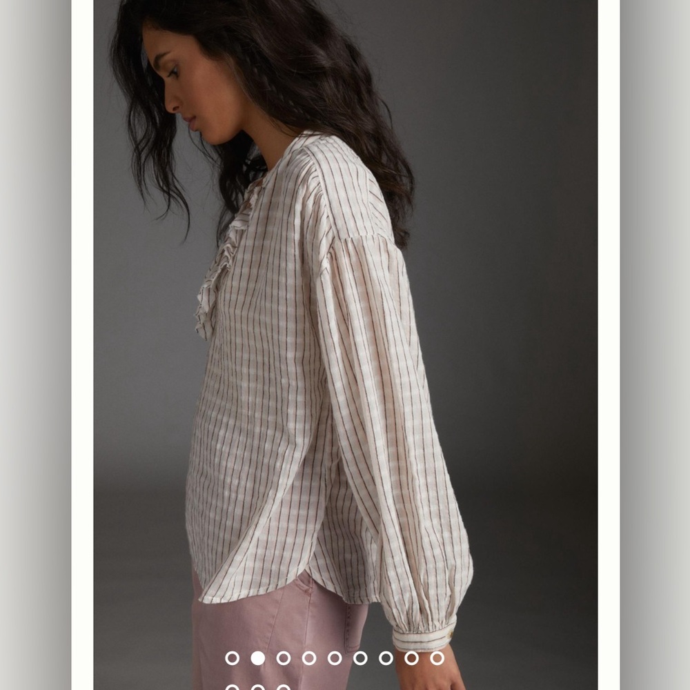 Anthropologie Pilcro Brianna Ruffled Blouse - Picture 9 of 12